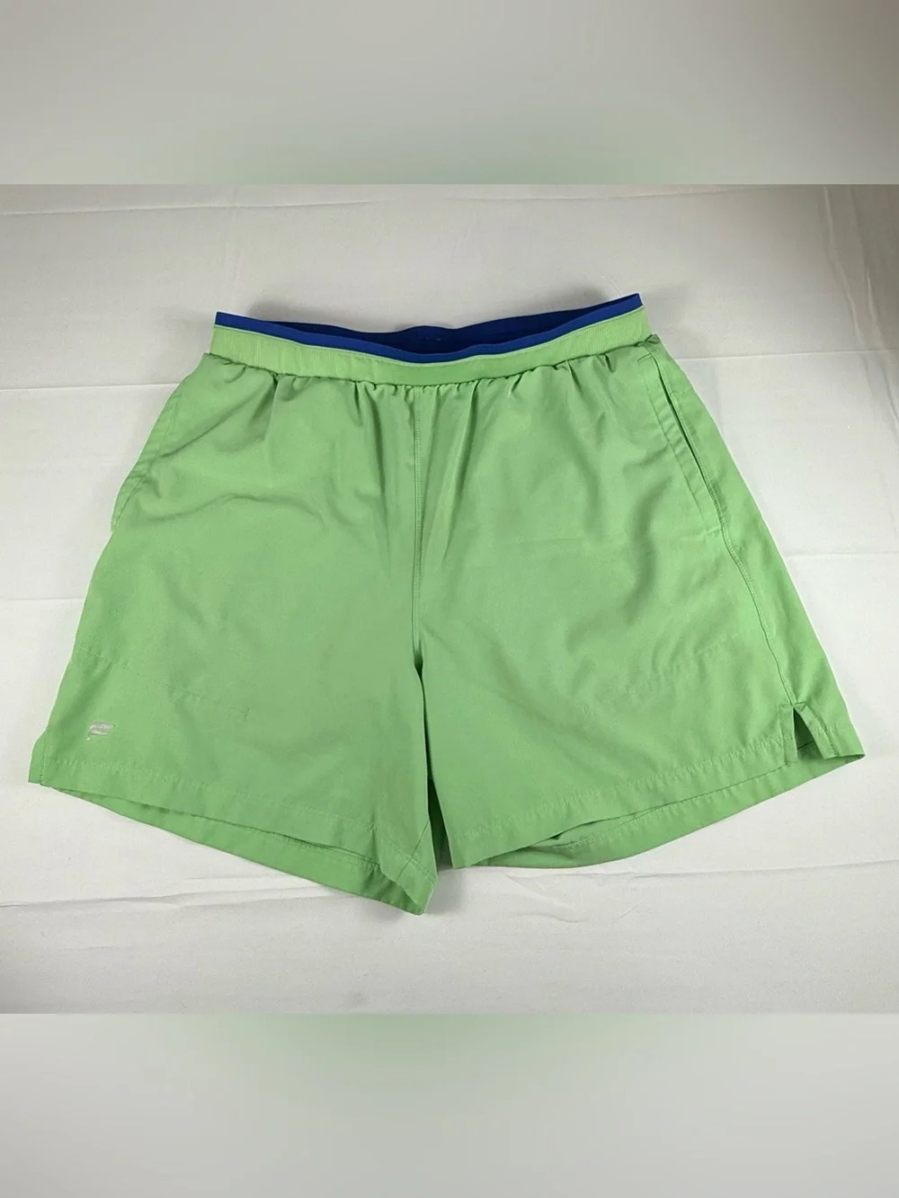 Fabletics Bright Blue Shorts with Lime Drawstring